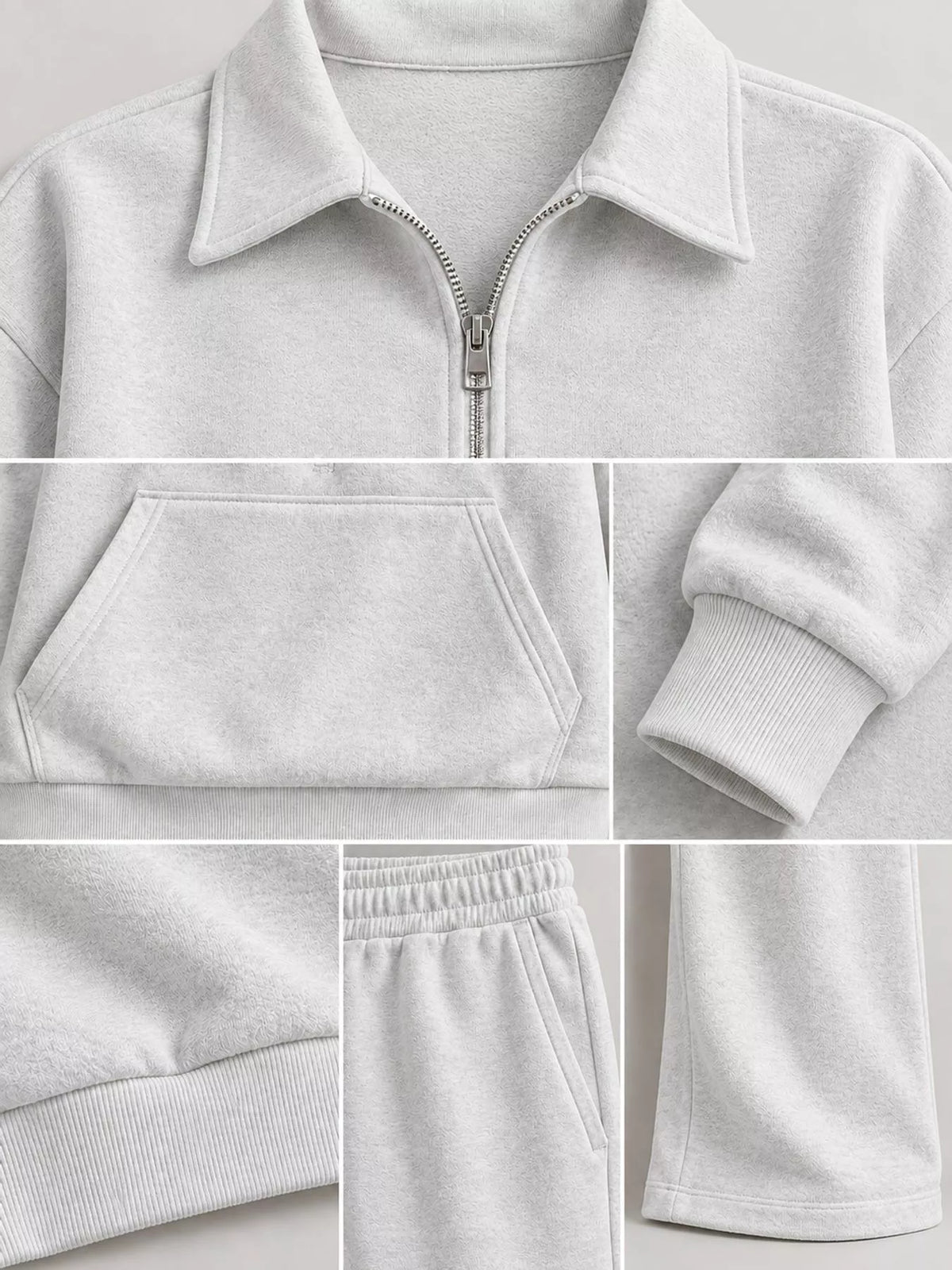 Collared long sleeve outfit set, construction and design details