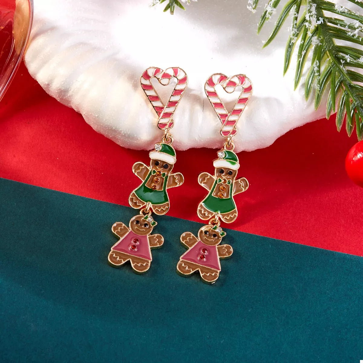 Trendsi Christmas Gingerbread Drop Earrings -