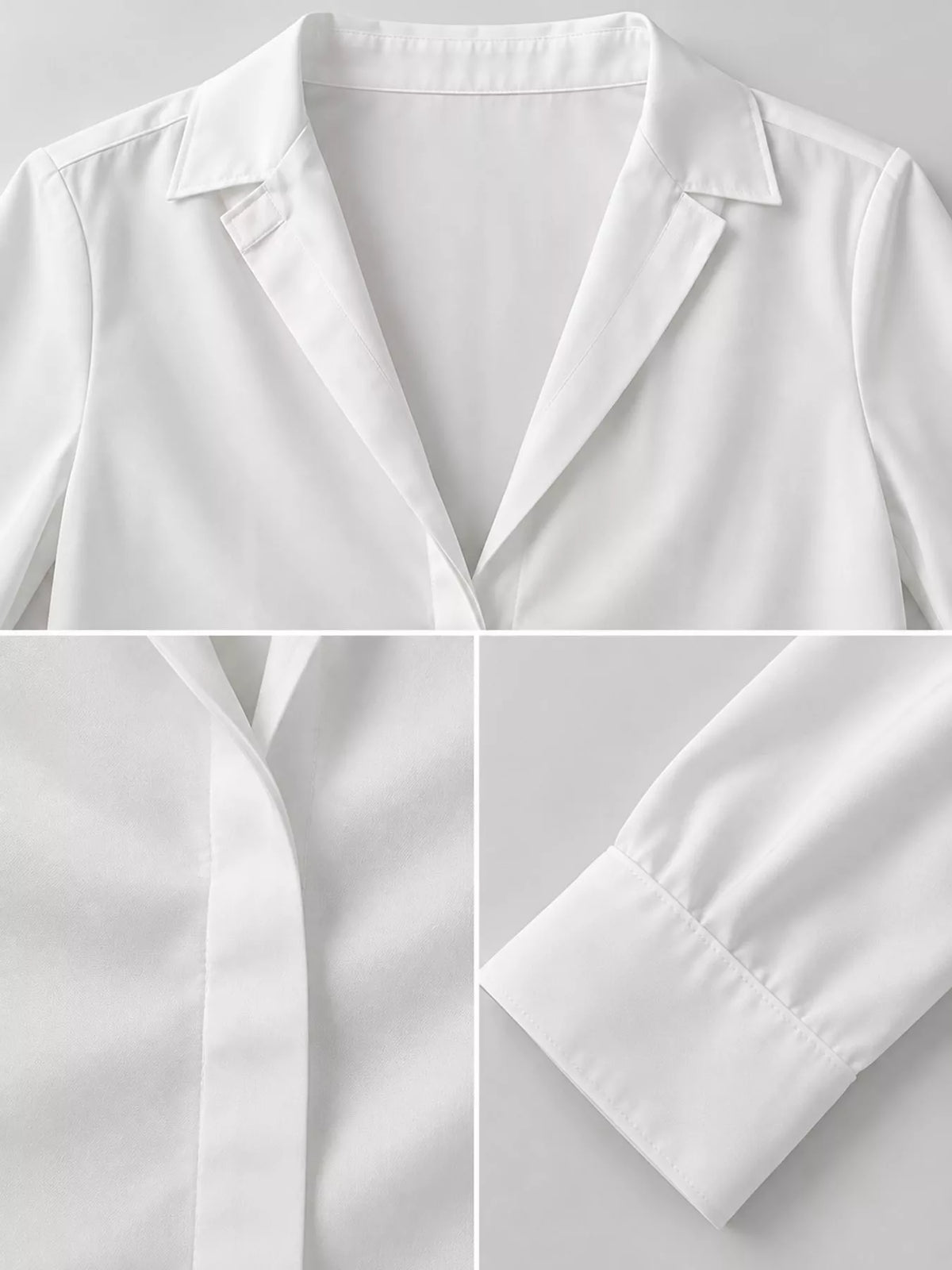 Button-up shirt, white detail collage