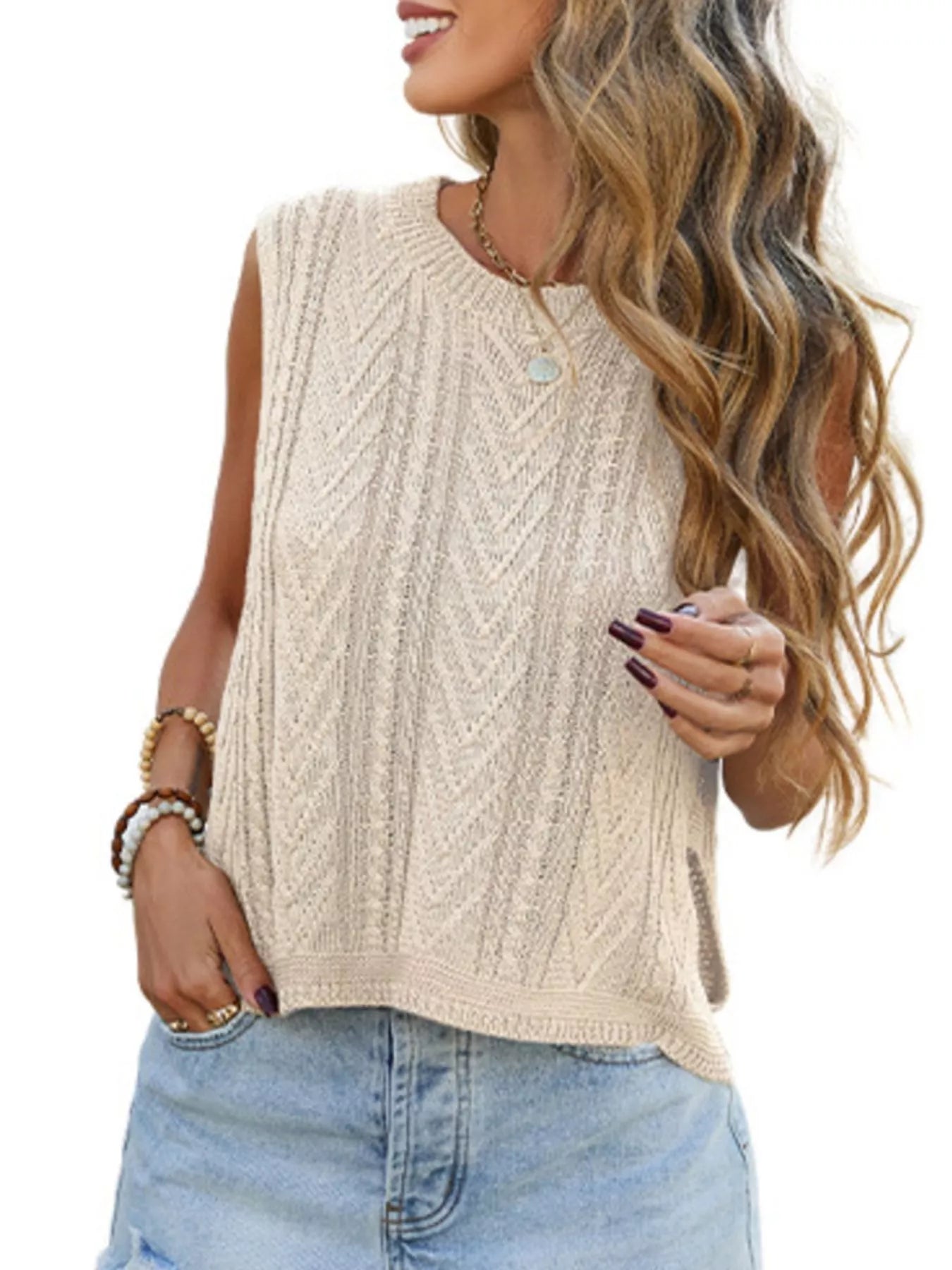 Trendsi Chevron Knit Sweater Vest -