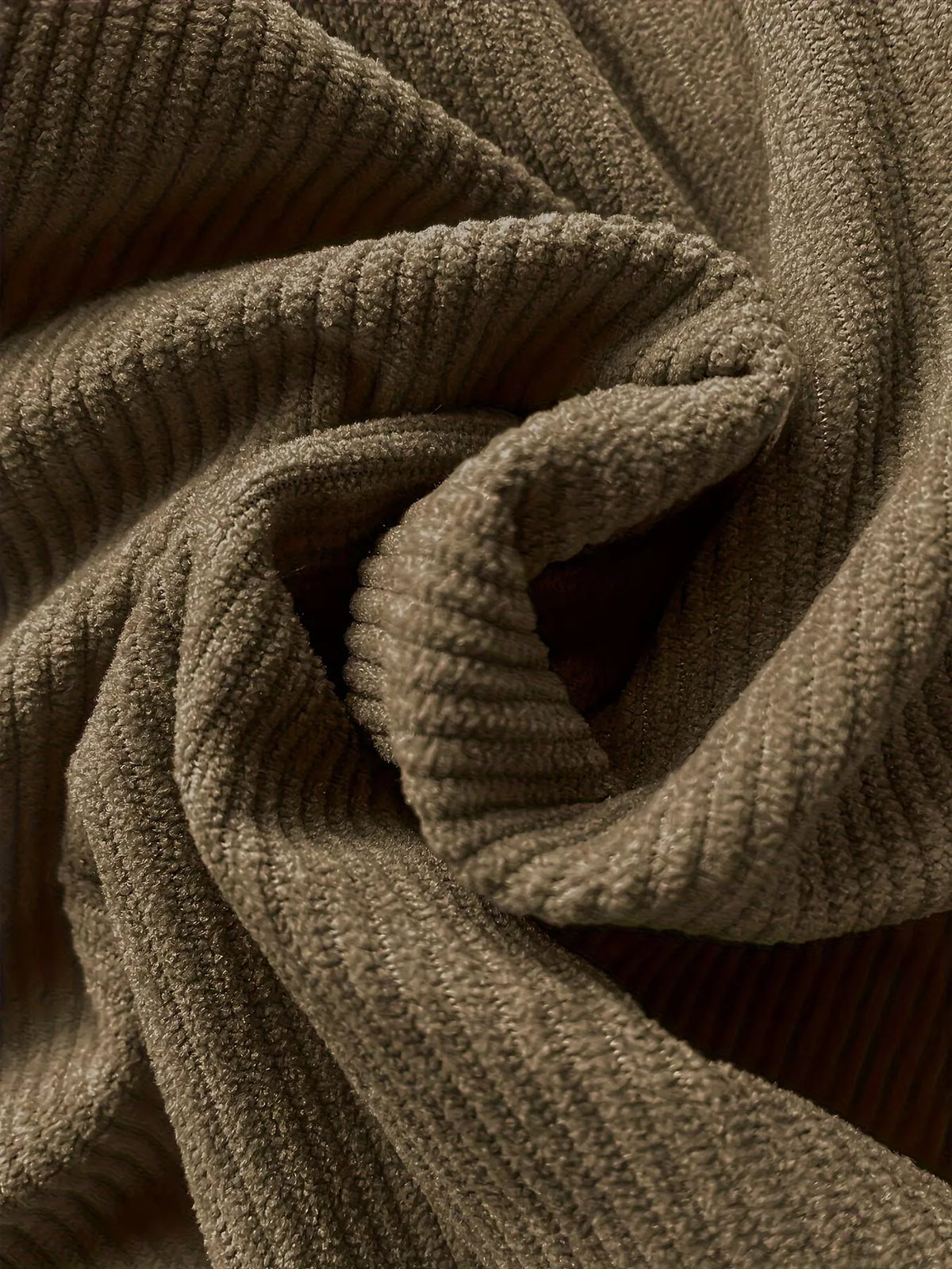 Khaki Corduroy Straight-Leg Pants fabric detail