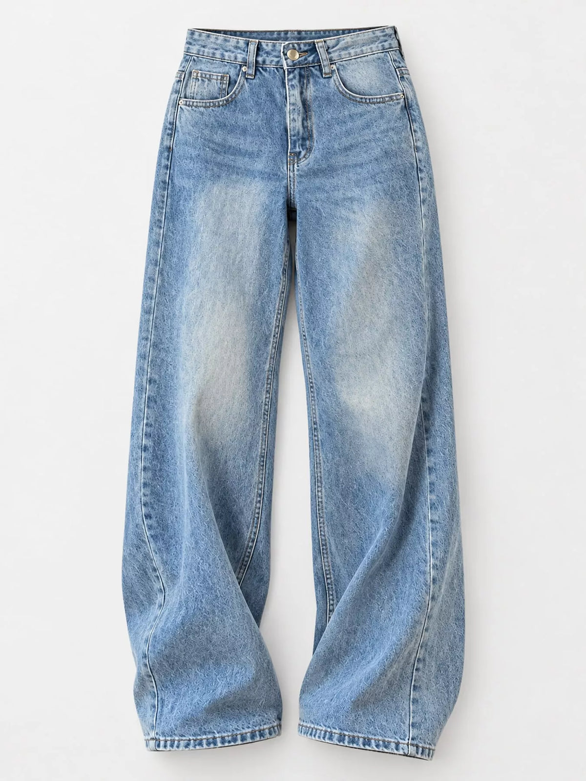 Wide-Leg Vintage Wash Jeans in vintage blue, front view