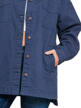 Trendsi Zenana Oversized Collared Neck Button Front Shackets -
