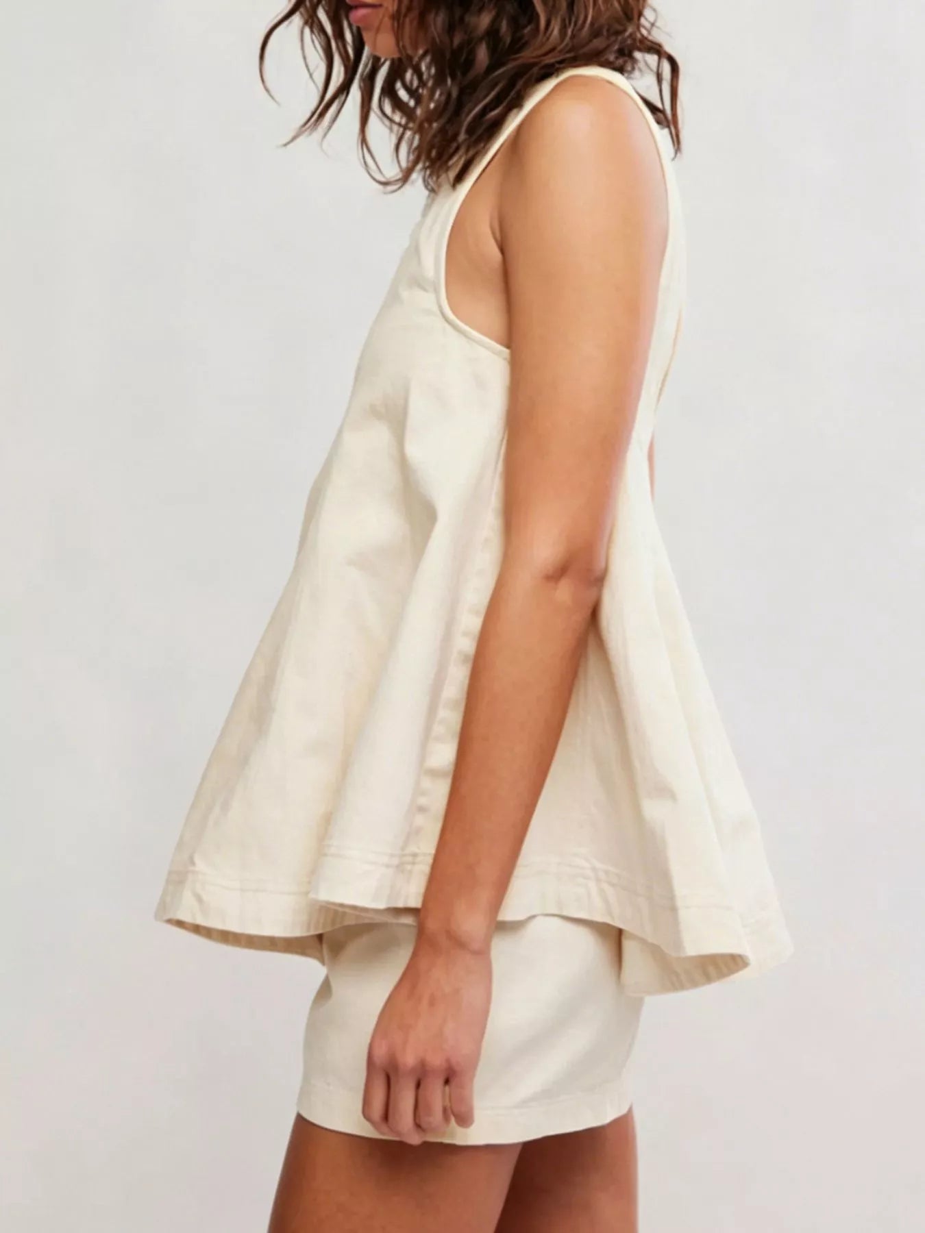 Trendsi Sleeveless Top and Shorts Denim Set -