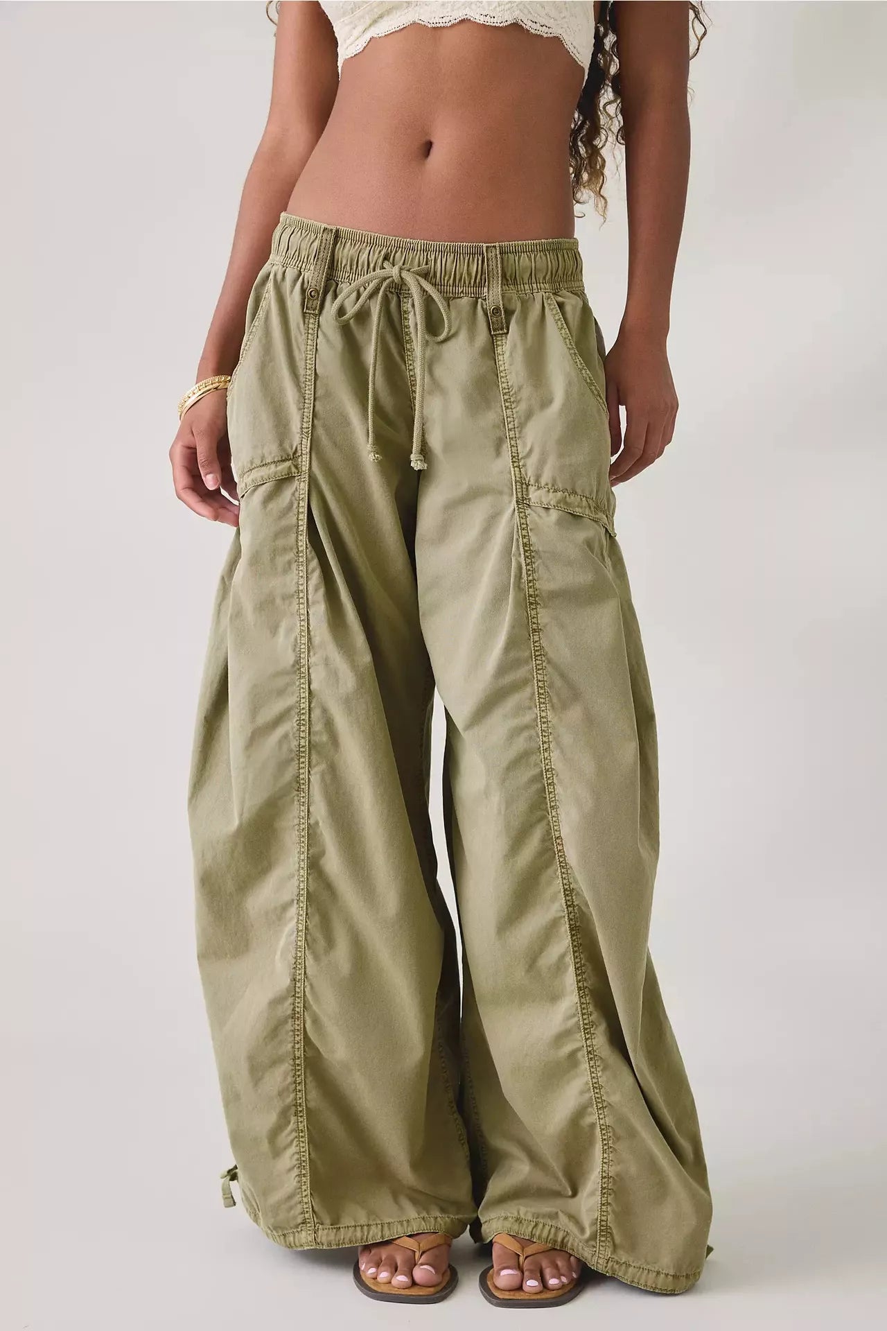 Trendsi High-Waisted Cargo Wide-Leg Pants -