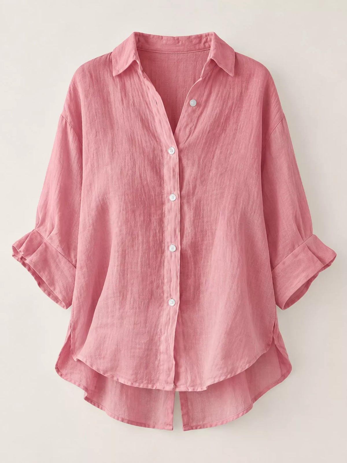 Pink loose fit tie back shirt