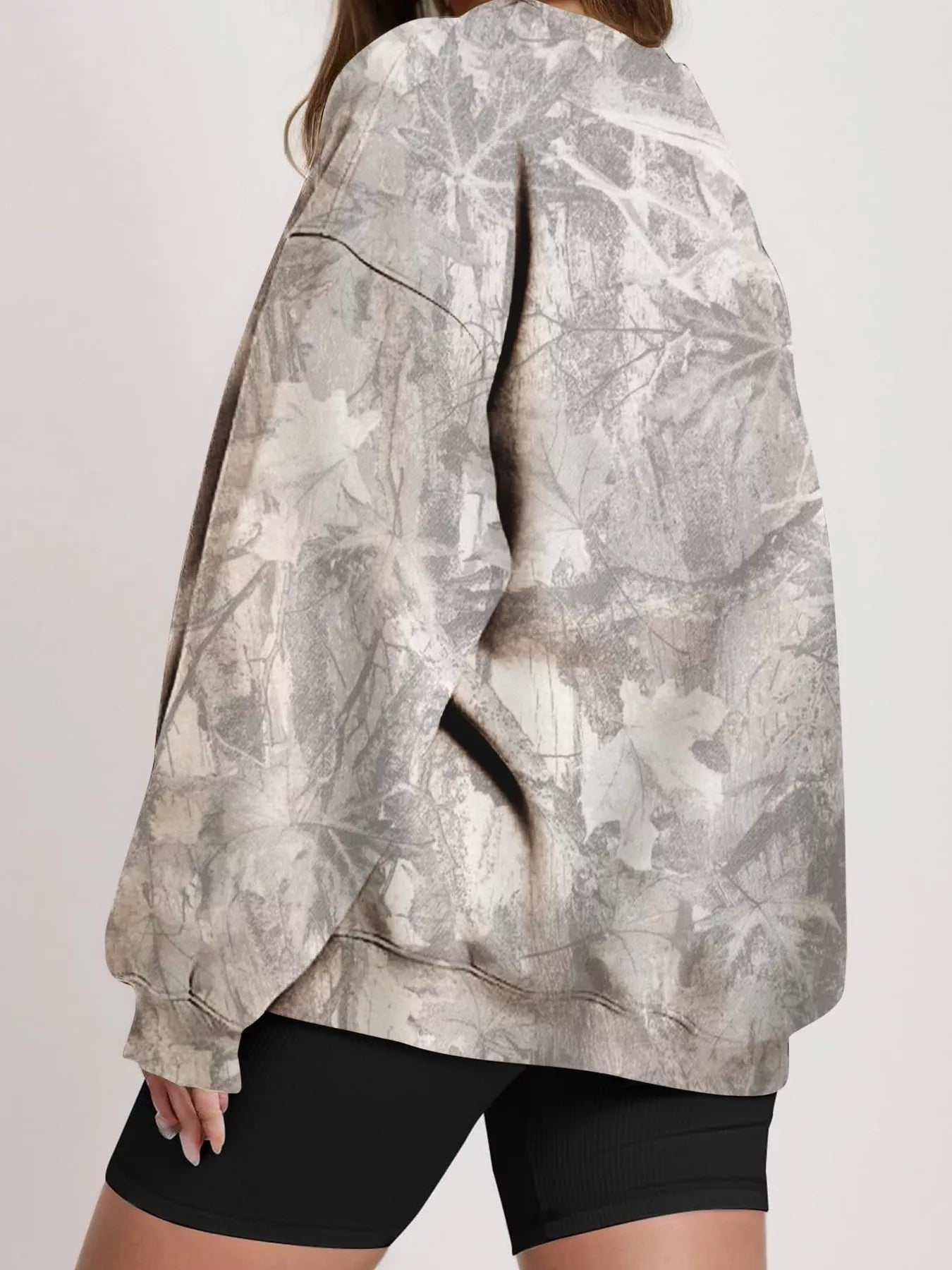 Trendsi Oversized Printed Crew Neck Sweatshirt -