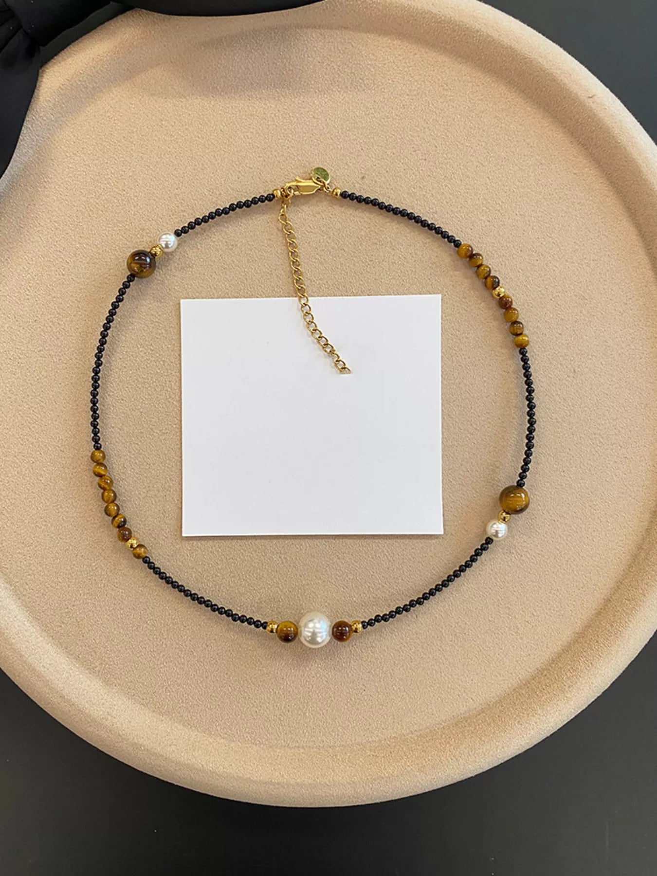 Trendsi Tiger Eye Adjustable Necklace -