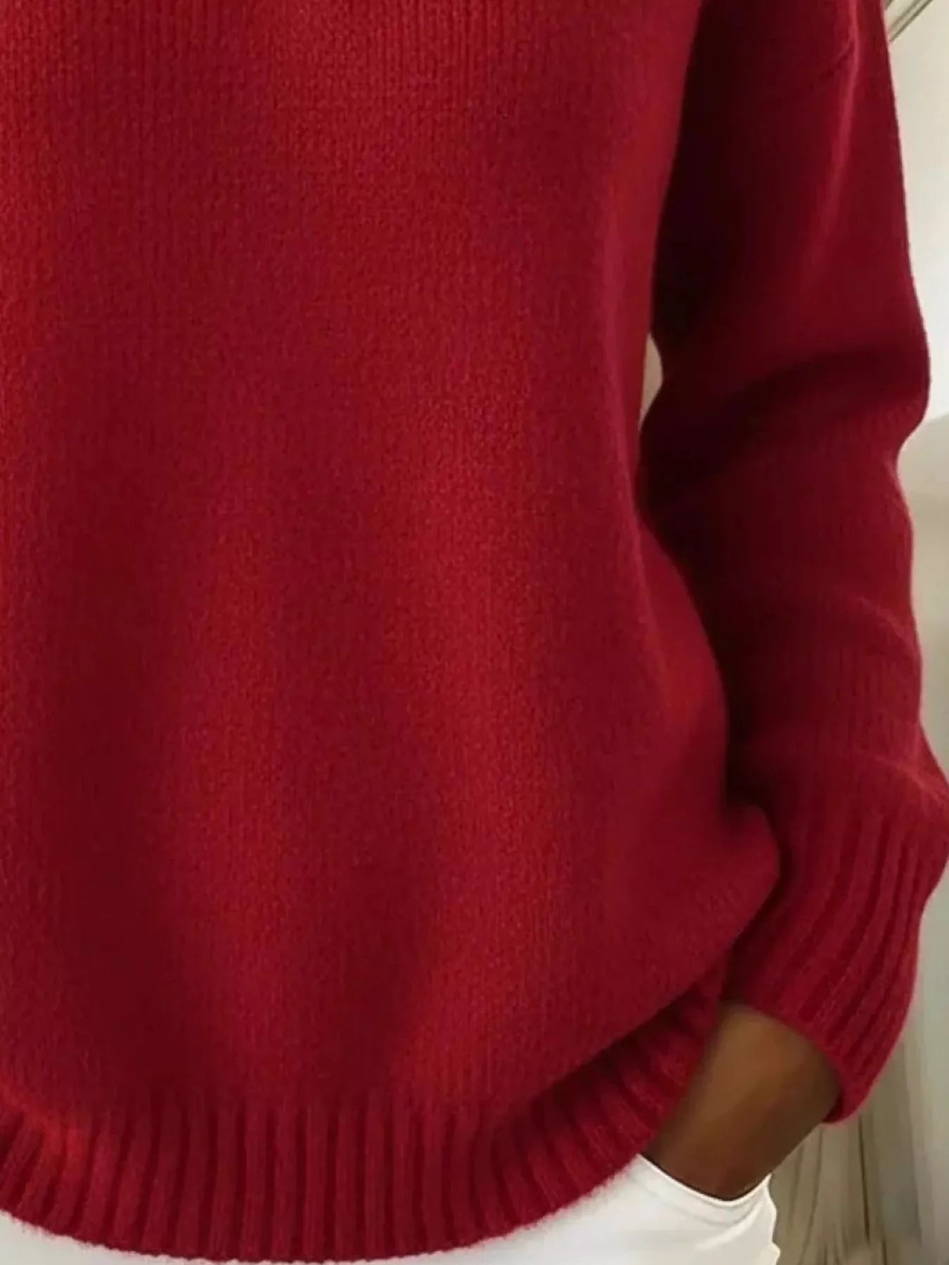 Trendsi Full Size Button Detail Dropped Shoulder Sweater Plus Size -