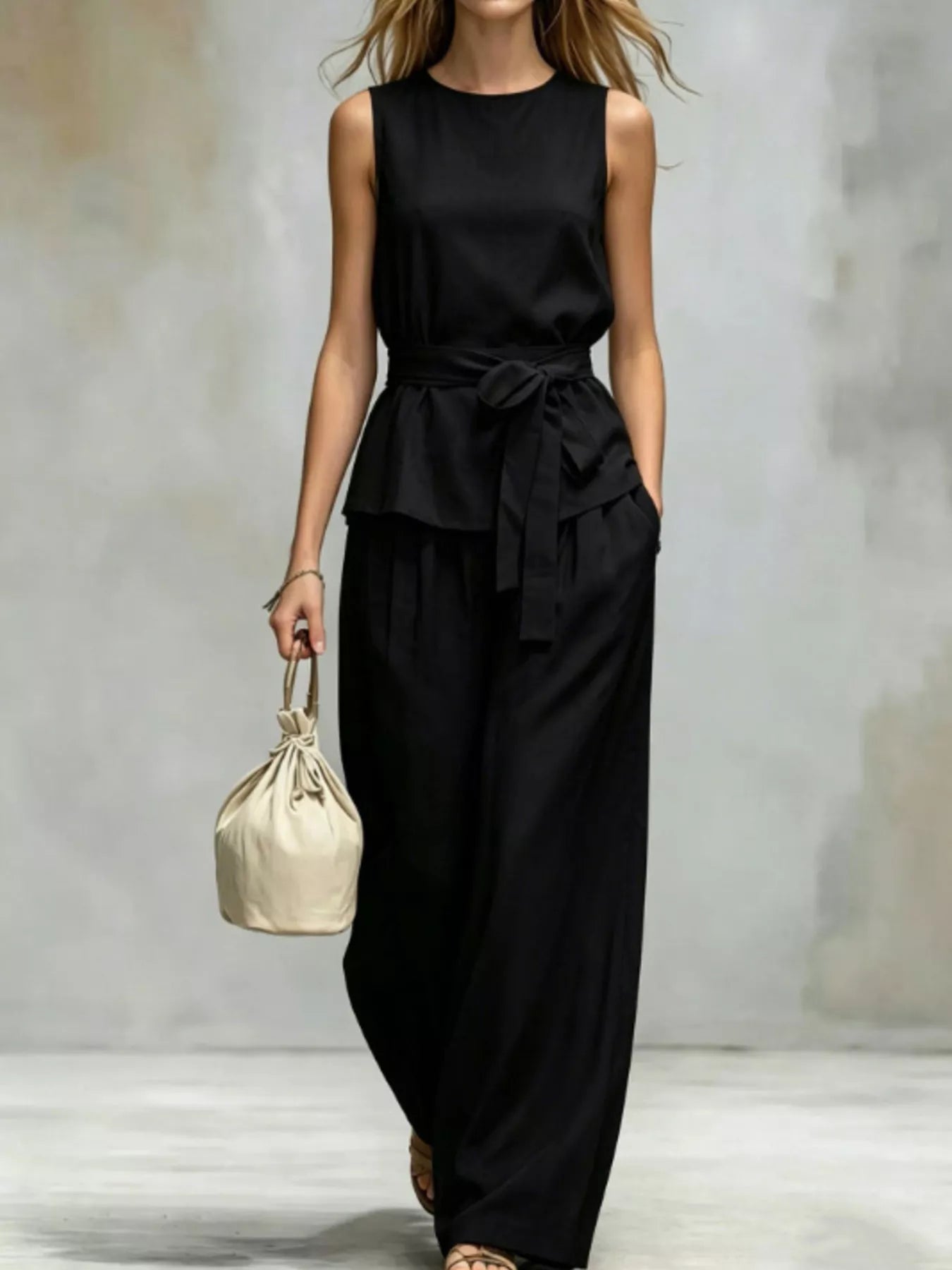 Trendsi Sleeveless Top and Wide-Leg Pants Set -