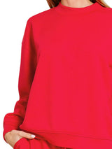Trendsi Zenana Scuba Long Sleeve Sweatshirt and Shorts Set -