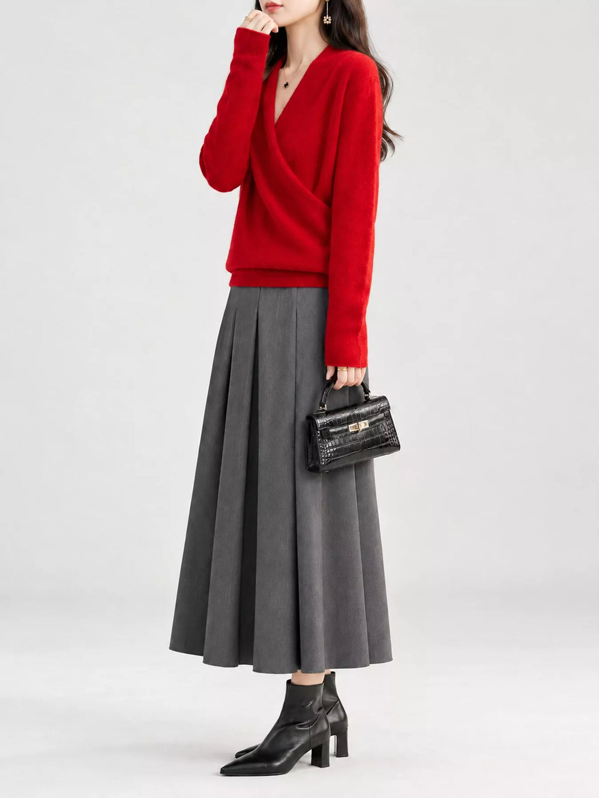 Surplice Long Sleeve Sweater — side view