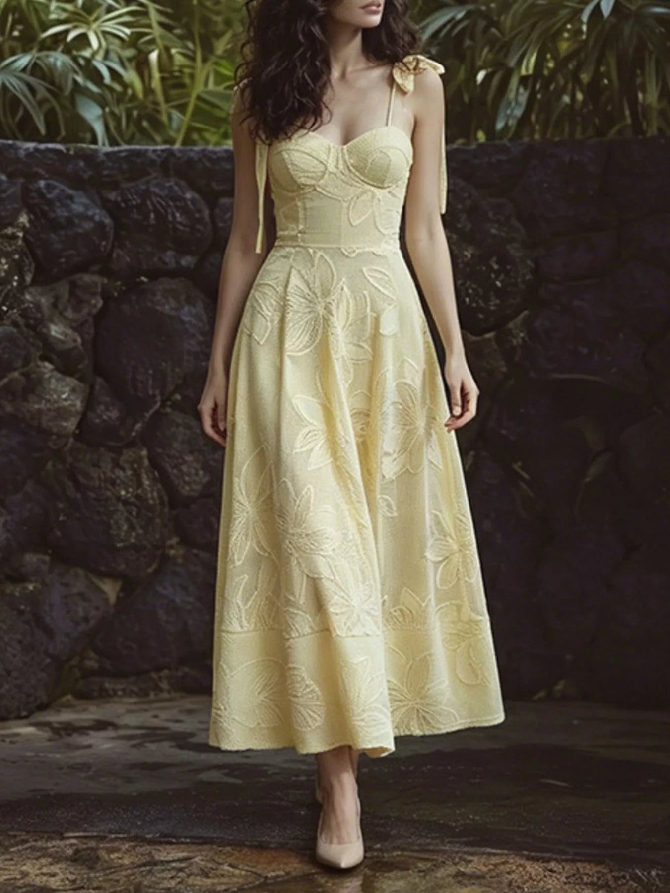 Trendsi Sweetheart Neck Tie-Strap Dress -