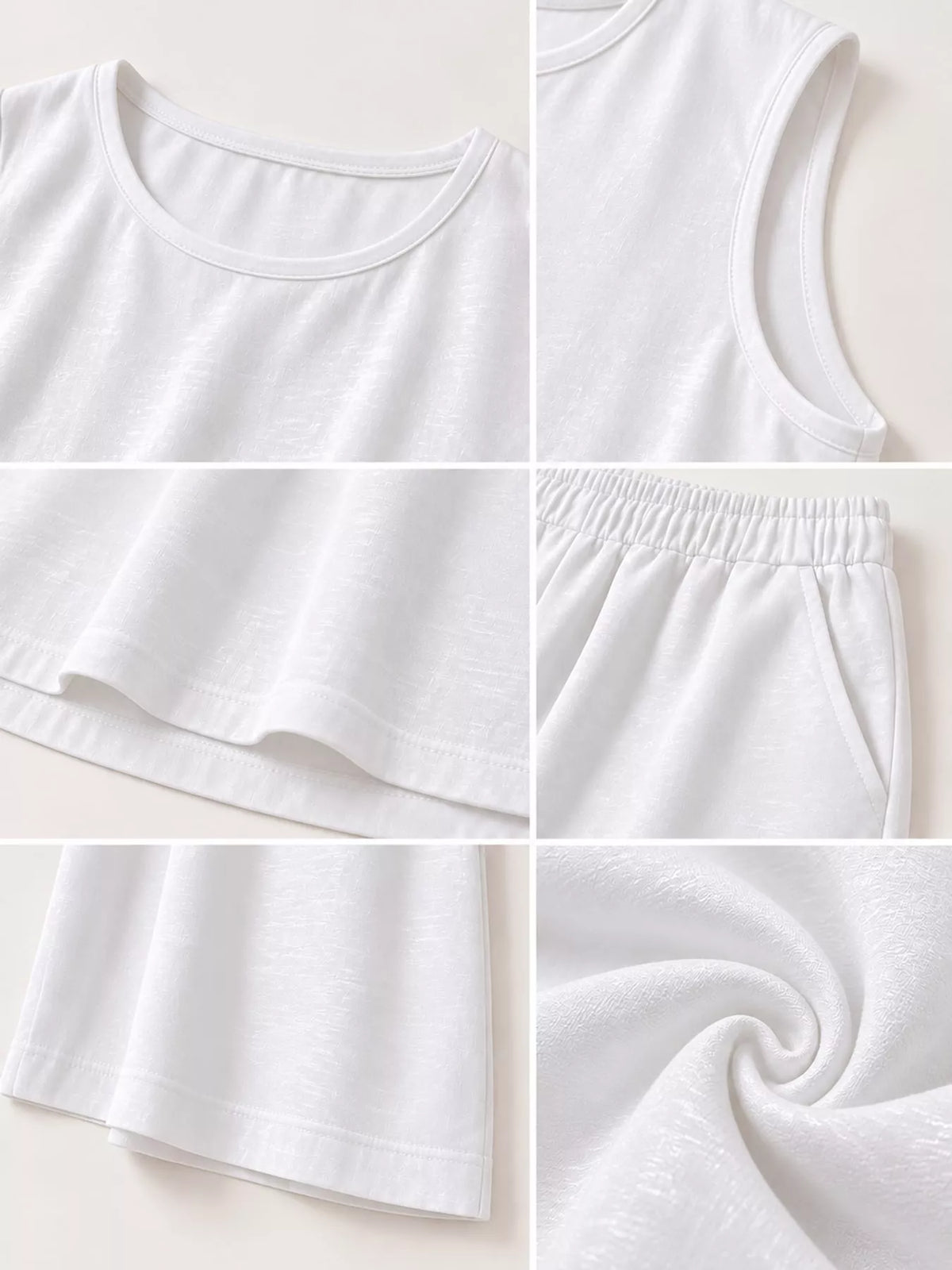 Sleeveless Tank Top and Wide-Leg Pants Set — construction details