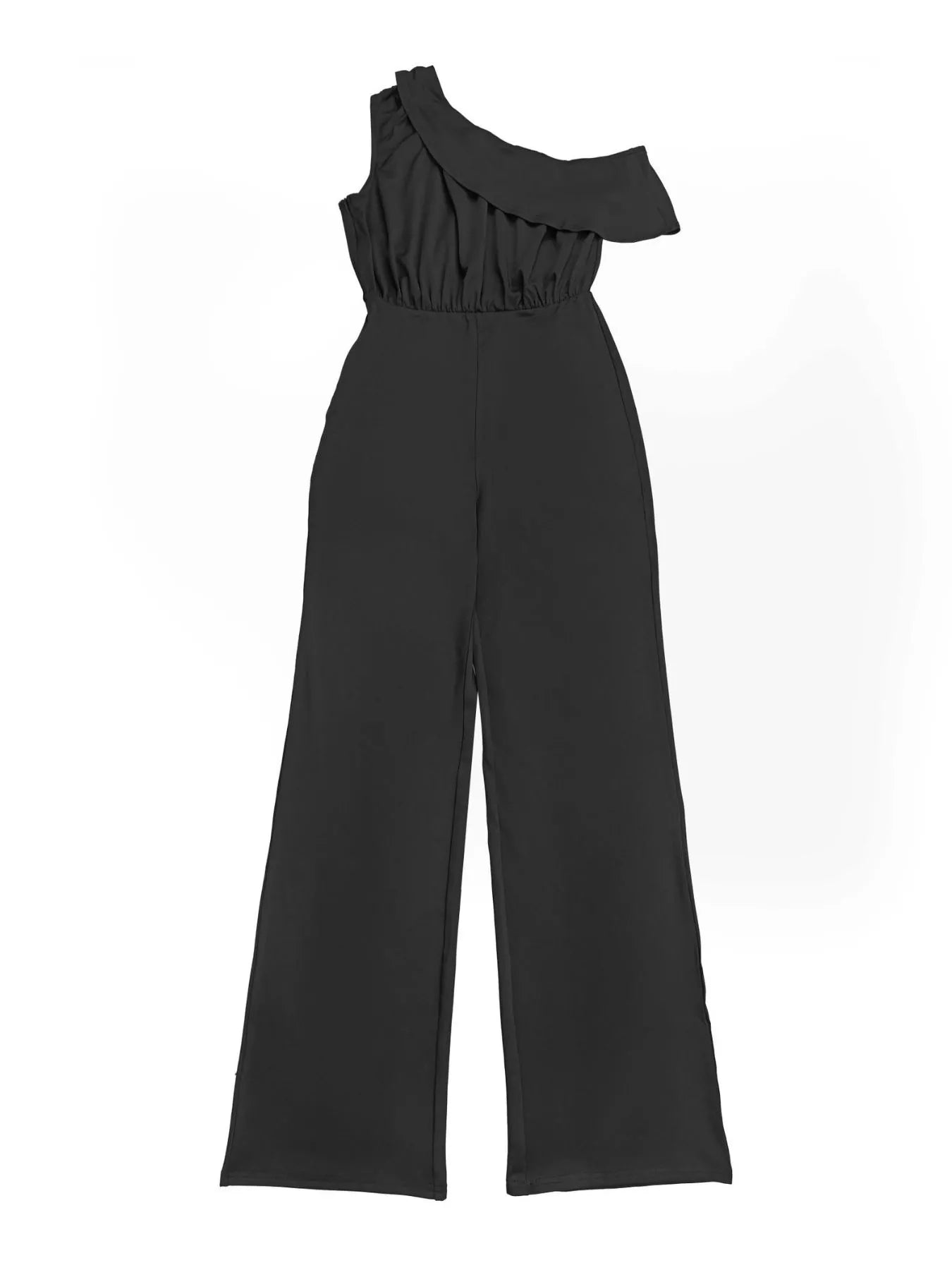 Trendsi One-Shoulder Draped Wide Leg Jumpsuit -