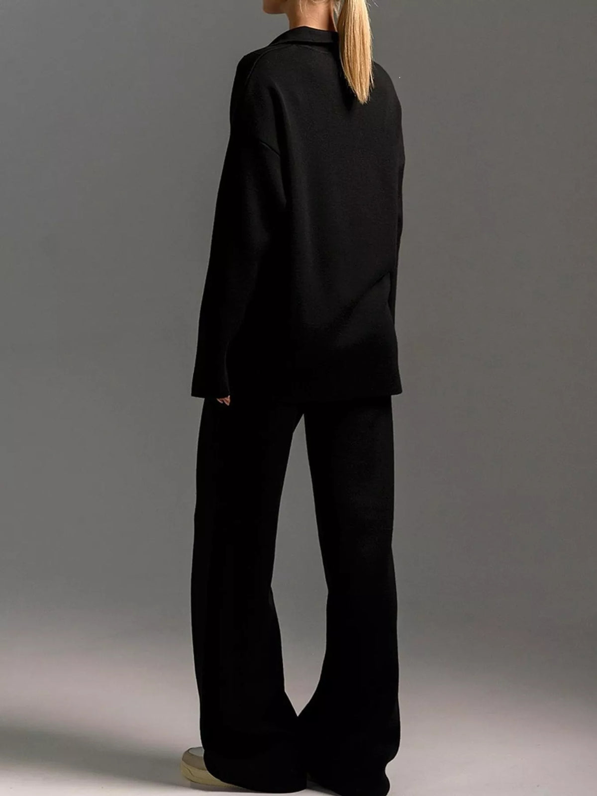 Polo top and pants set, black back