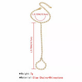 Trendsi Alloy Rhinestone Bracelet with Ring -