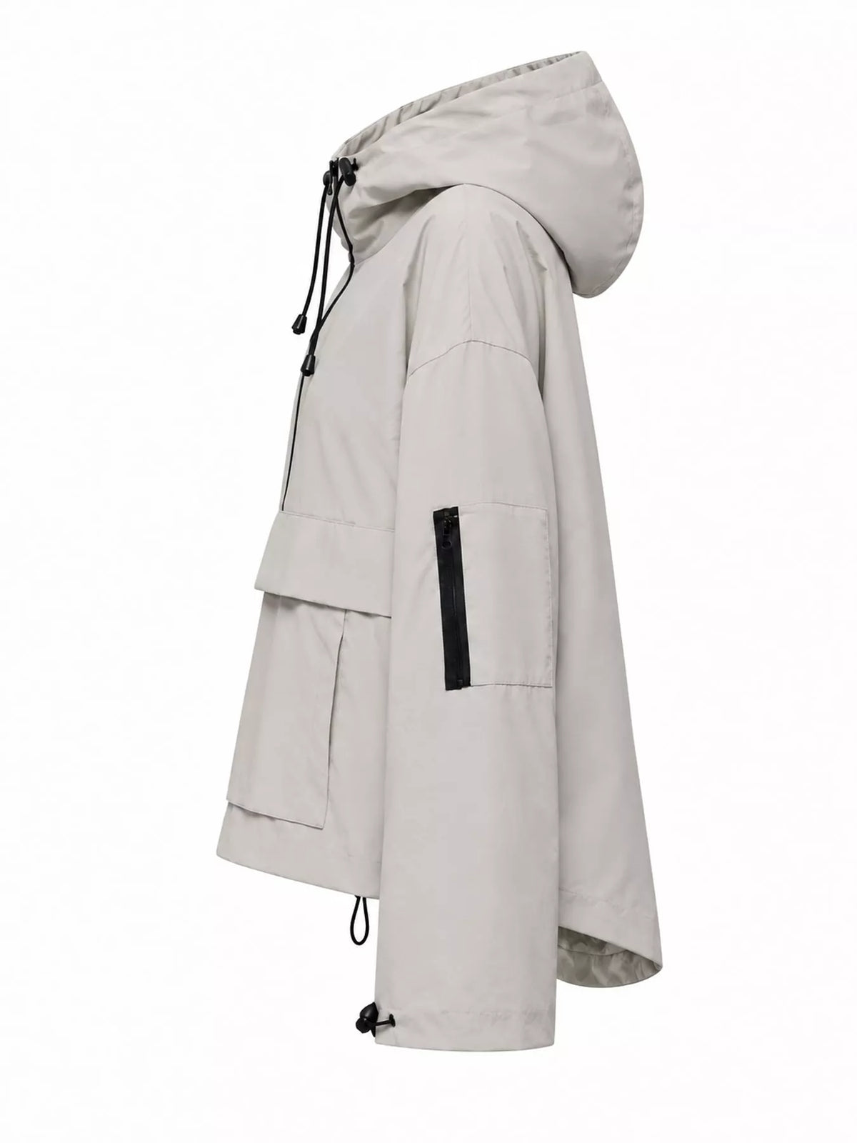 Half-Zip Hooded Anorak Jacket — side view
