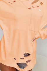 Trendsi BiBi Triblend with Laser Cut Detailed T-Shirt -