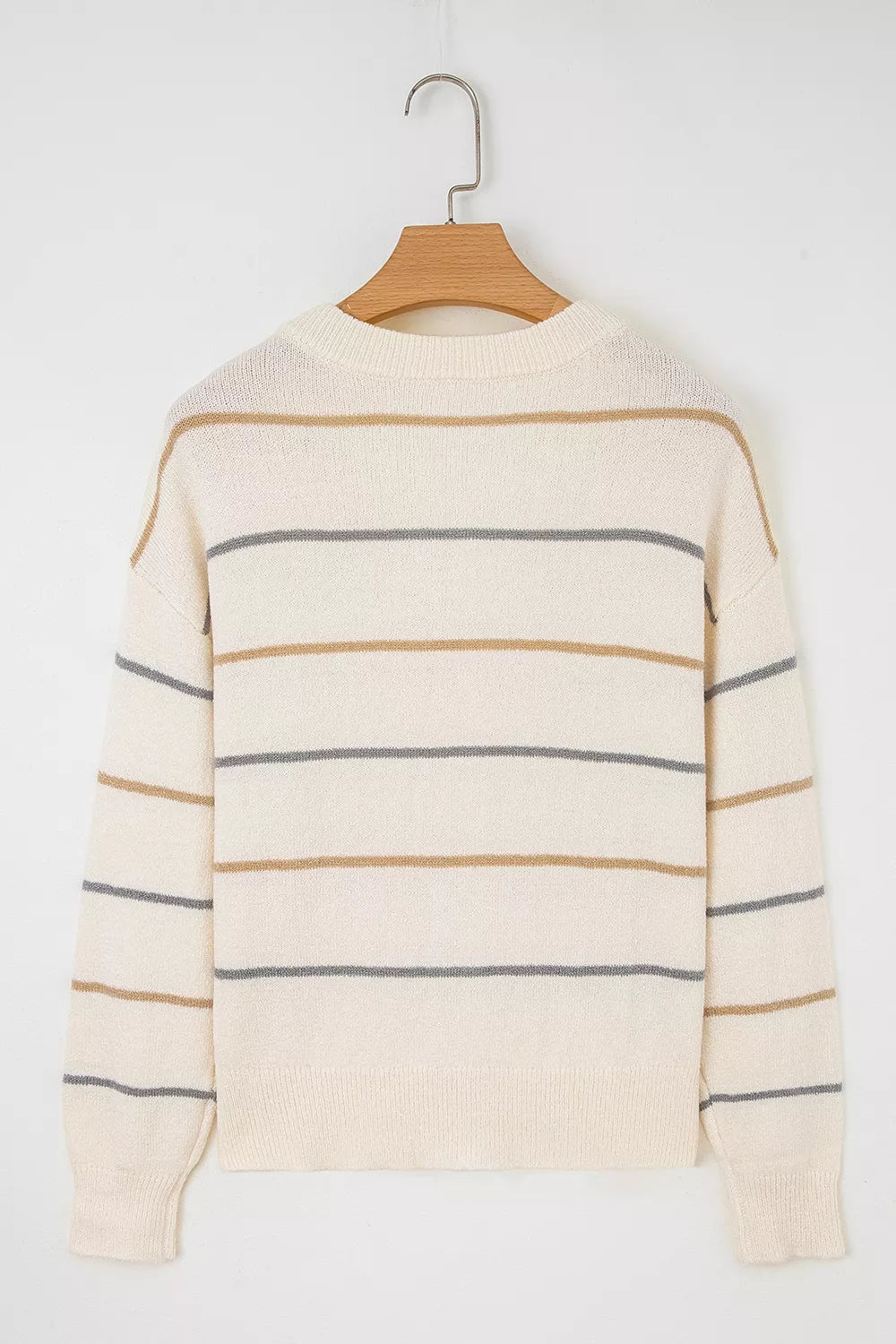 Trendsi Striped V-Neck Button-Up Cardigan -