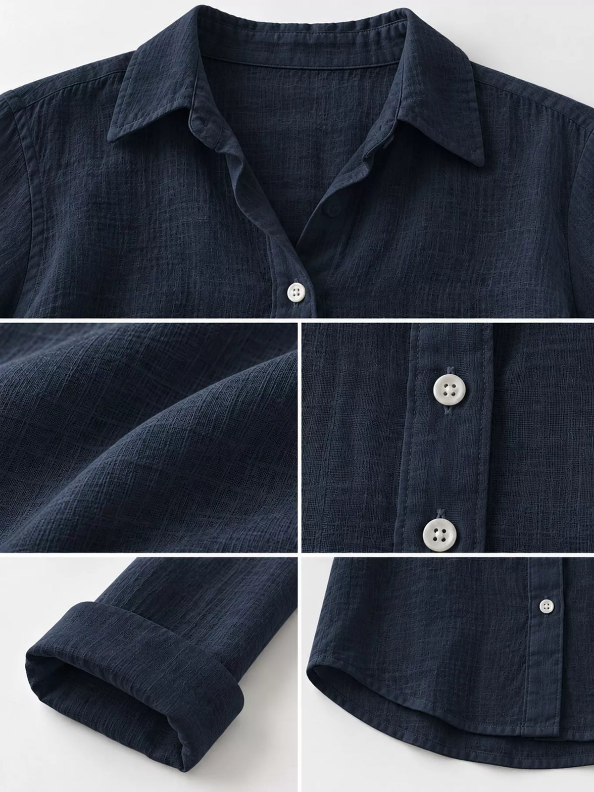 Button-Down Long Sleeve Shirt — garment construction details