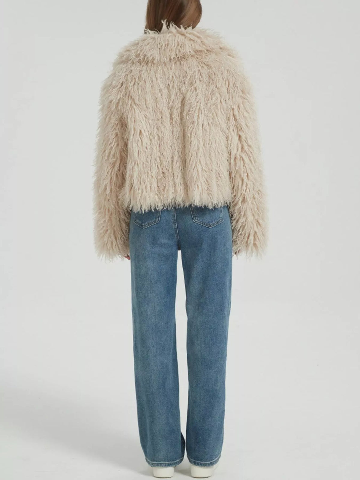 Collared long sleeve jacket, back view