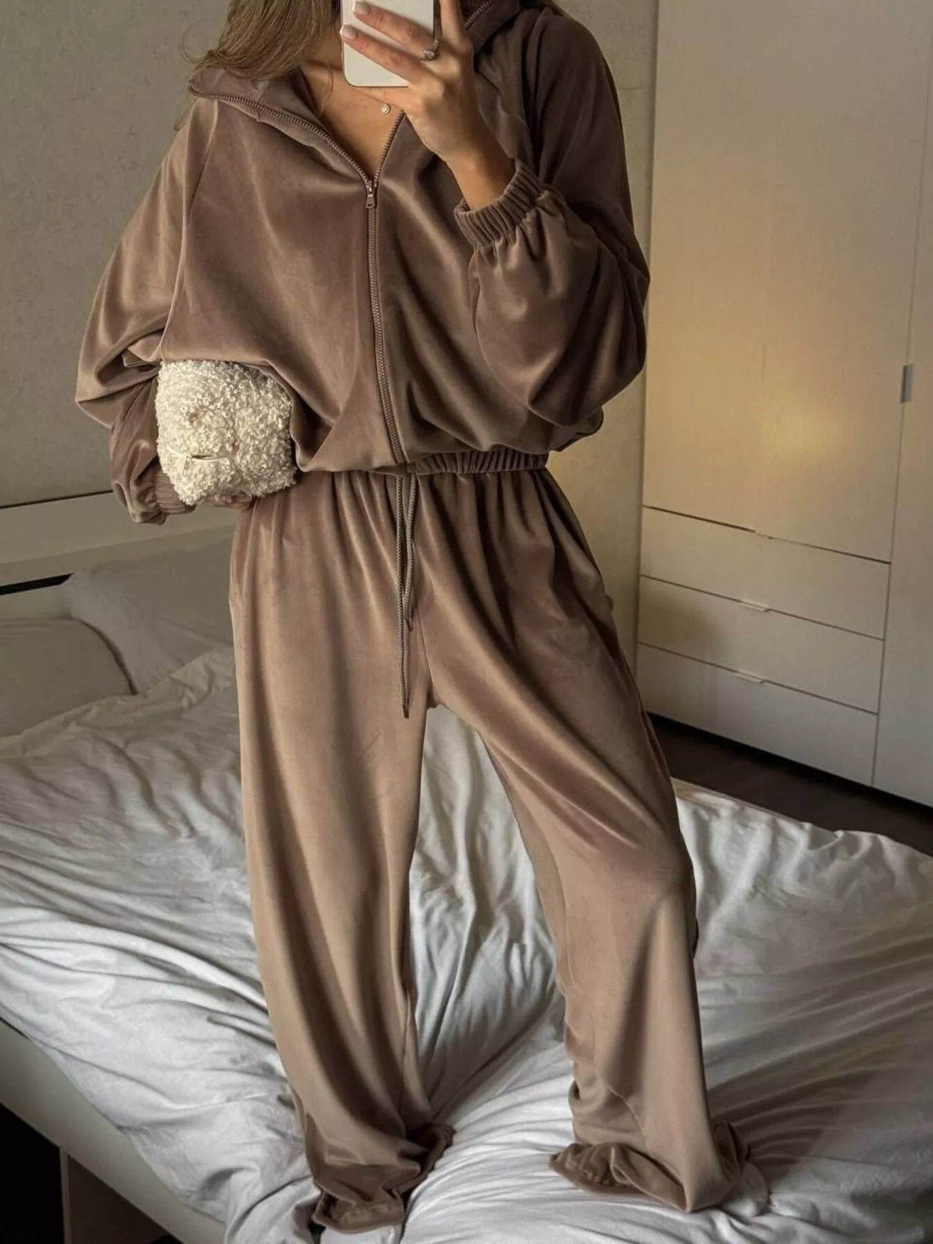 Trendsi Zip-Up Hoodie and Joggers Set -