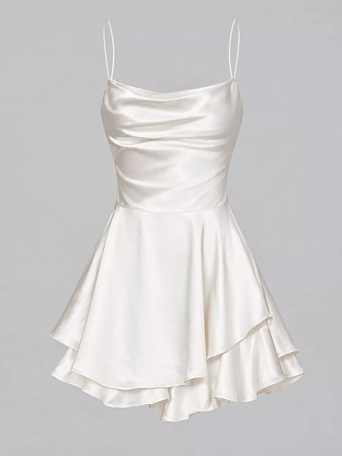 Cowl neck spaghetti-strap mini dress, product view