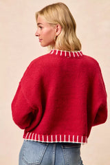 Trendsi BiBi Christmas Theme Sequin Lattering Sweater -