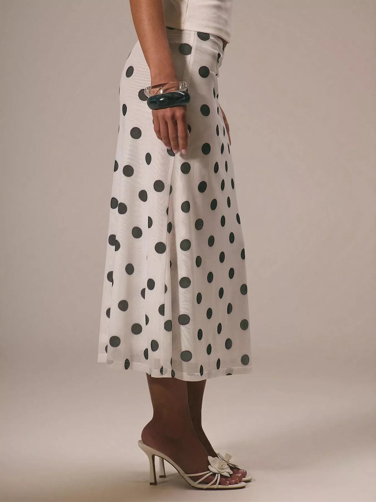 Trendsi Polka Dot Midi Skirt -