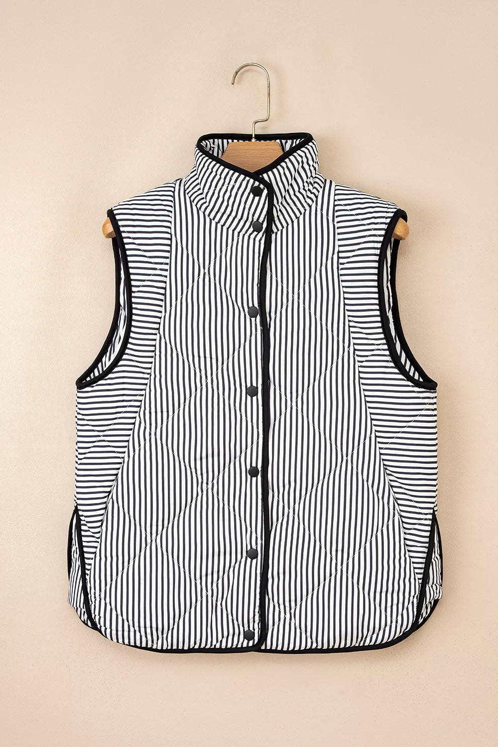 Trendsi Striped Quilted Vest Coat -