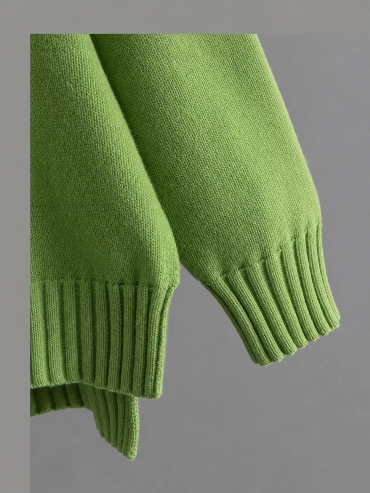 Mock Neck Sweater and Wide-Leg Pants Knit Set — construction details