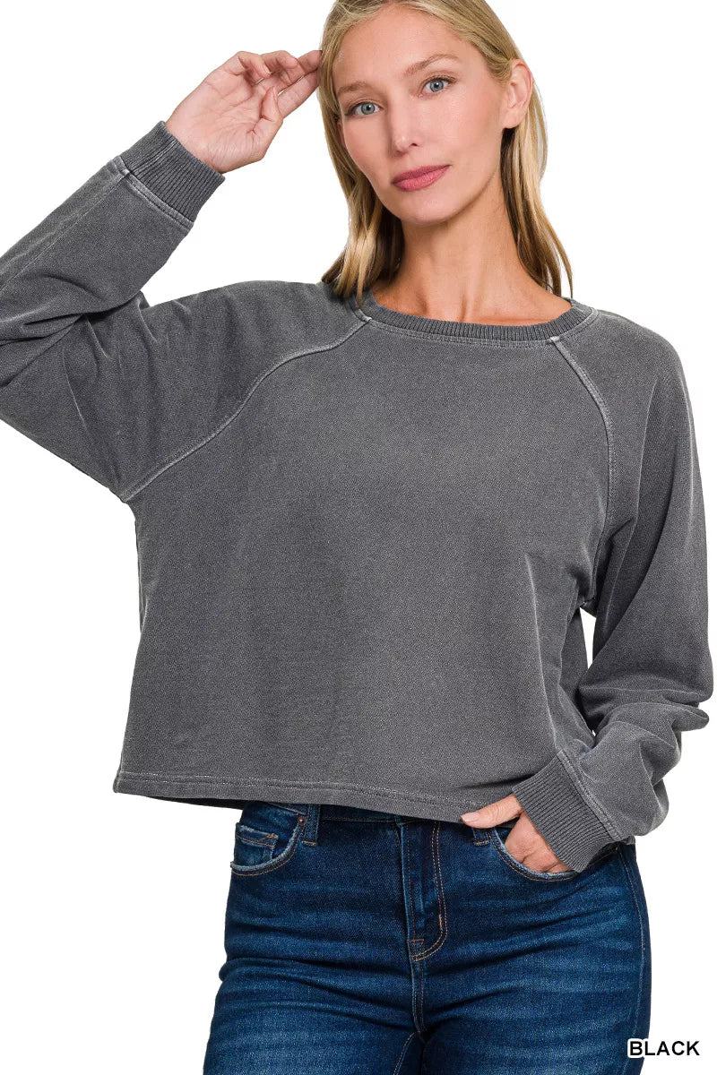Women's Cropped Sweatshirt and Wide-Leg Pants Loungewear Set — product view 4