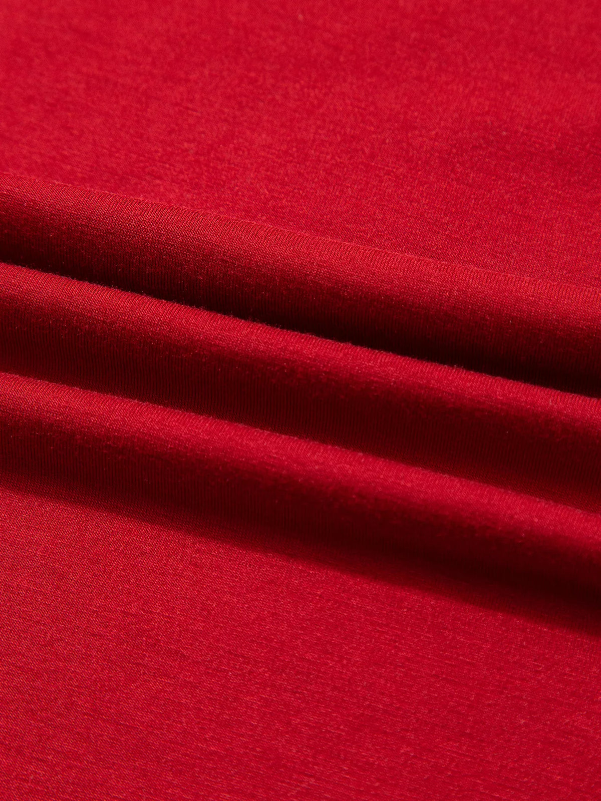 Deep Red bow pocket long sleeve pajama set