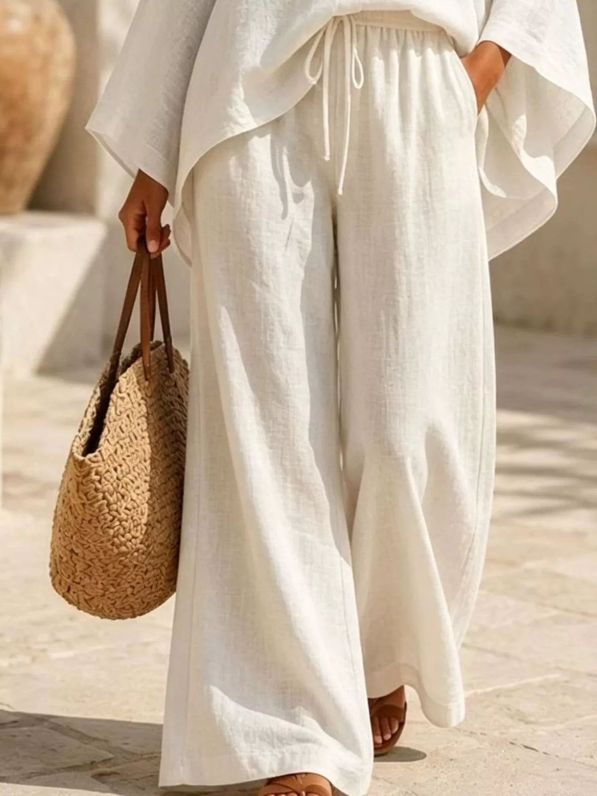 Trendsi Full Size Loose Fit Top and Wide-Leg Pants Set Plus Size -