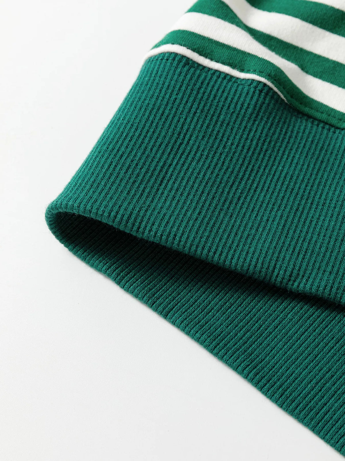 Striped Mock Neck Oversized Tunic Sweatshirt — construction details