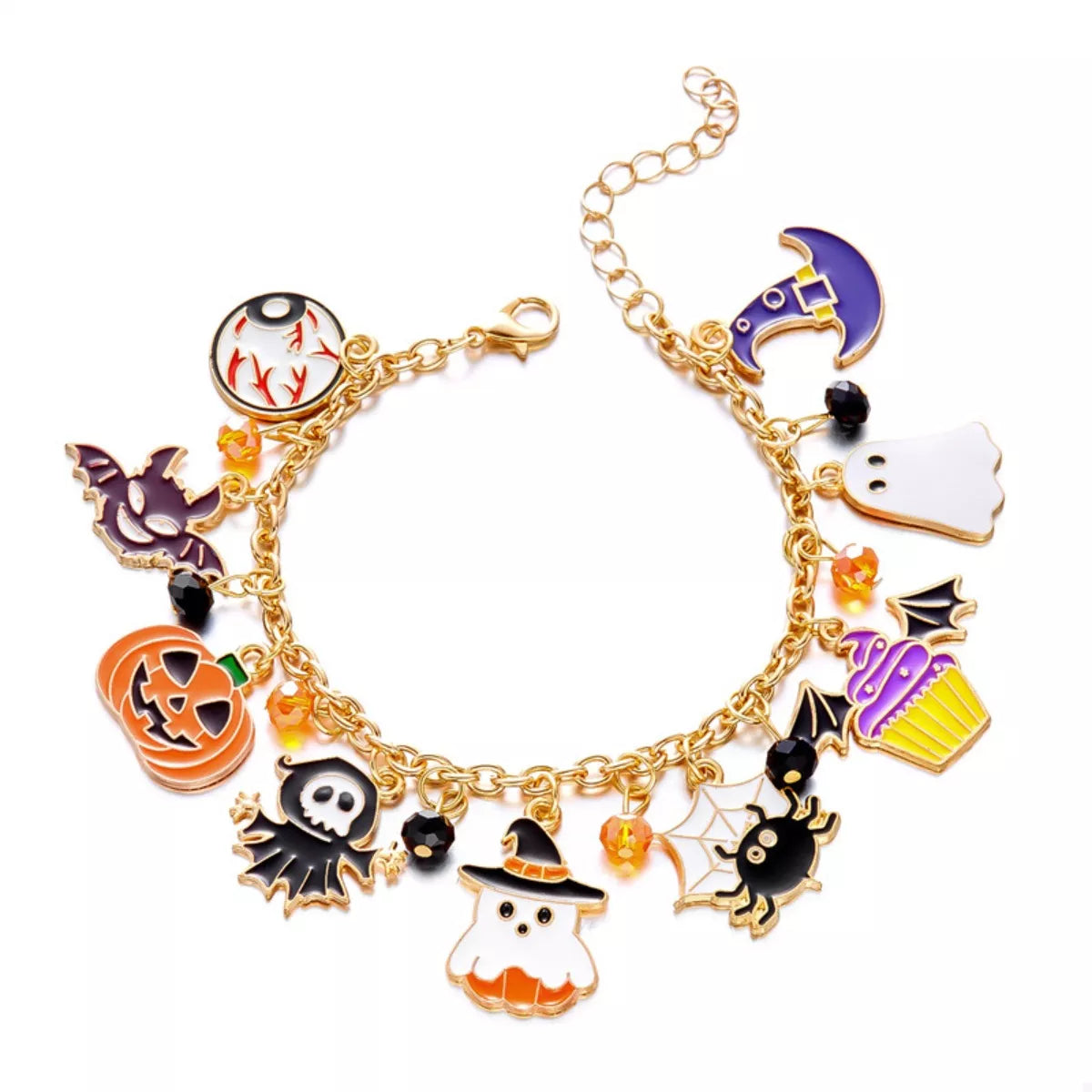 Trendsi 18K Gold-Plated Halloween Charm Bracelet -
