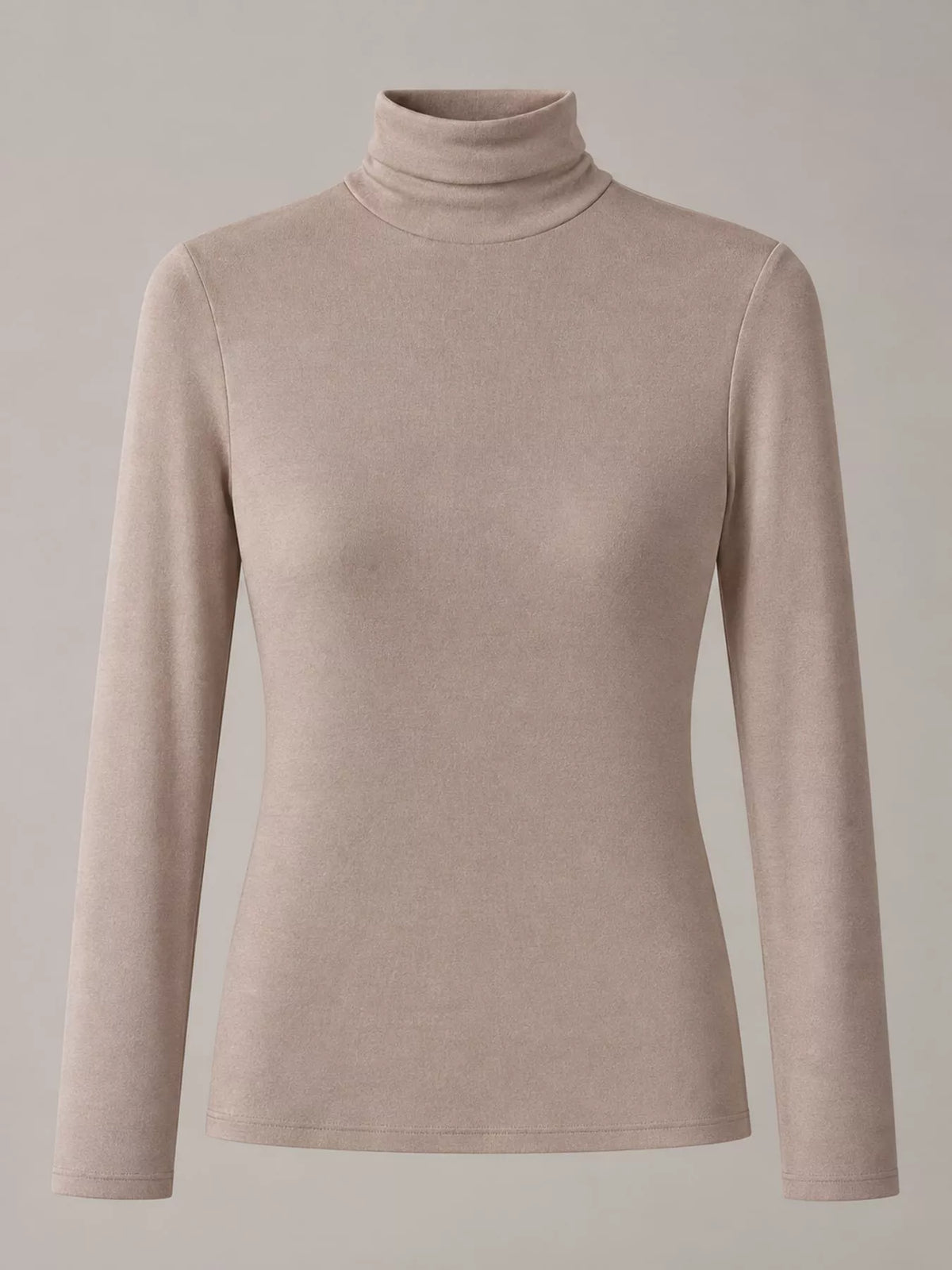 Slim-Fit Mock Neck Long Sleeve T-Shirt — garment front