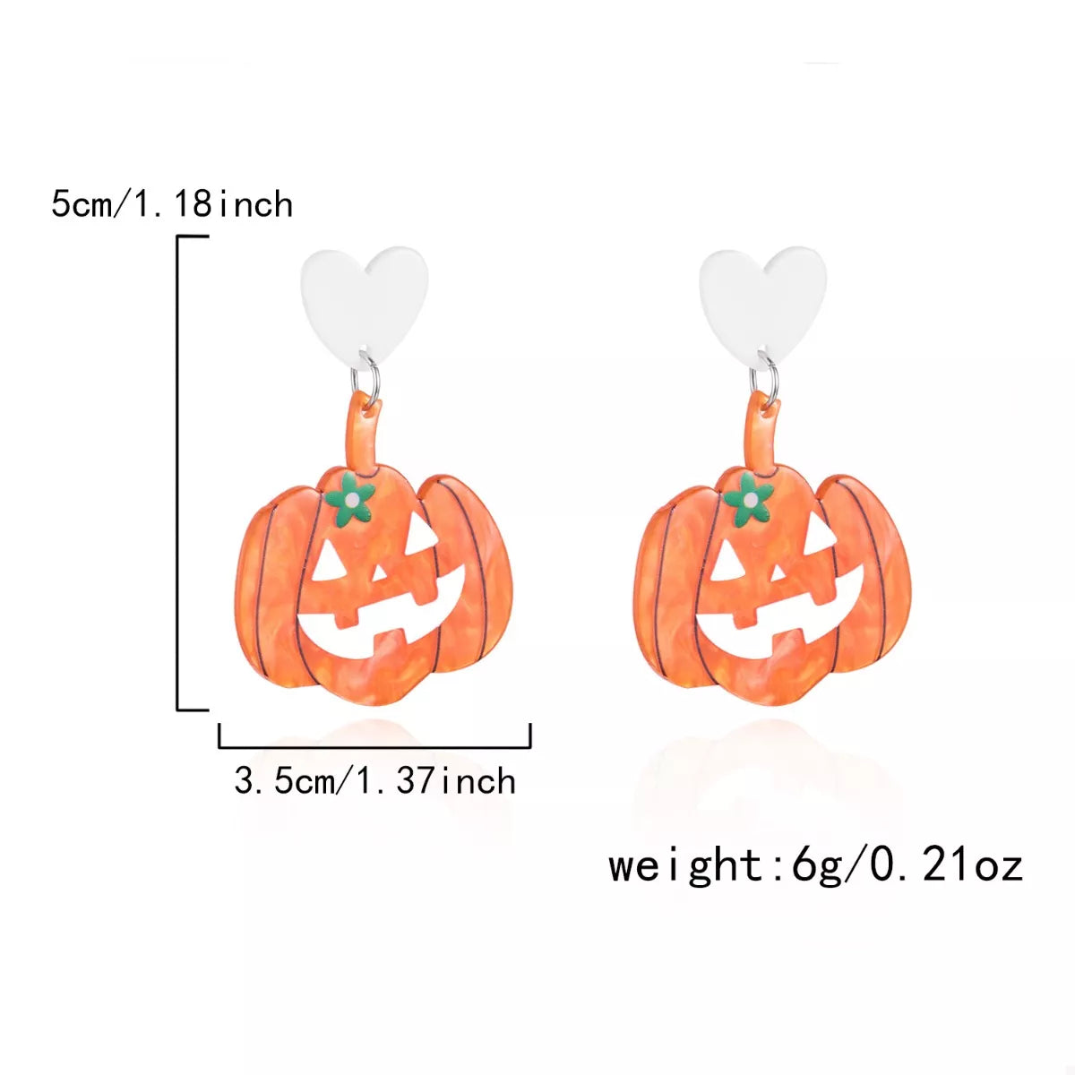 Trendsi Halloween Pumpkin Heart Drop Earrings -