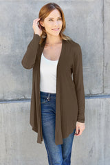 Trendsi Basic Bae Full Size Open Front Long Sleeve Cardigan - Shirts