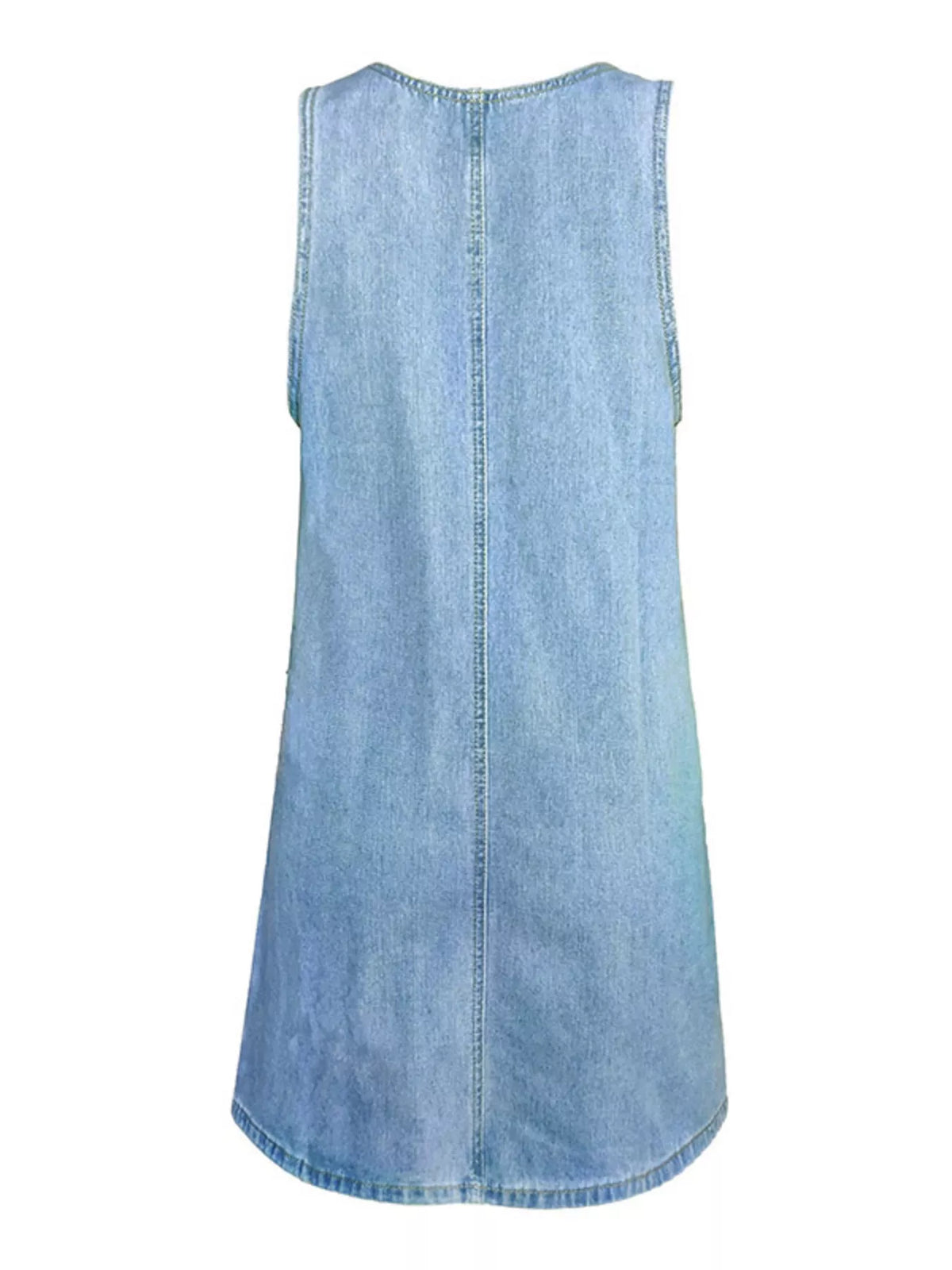 Trendsi Casual Scoop Neck Sleeveless Denim Dress -