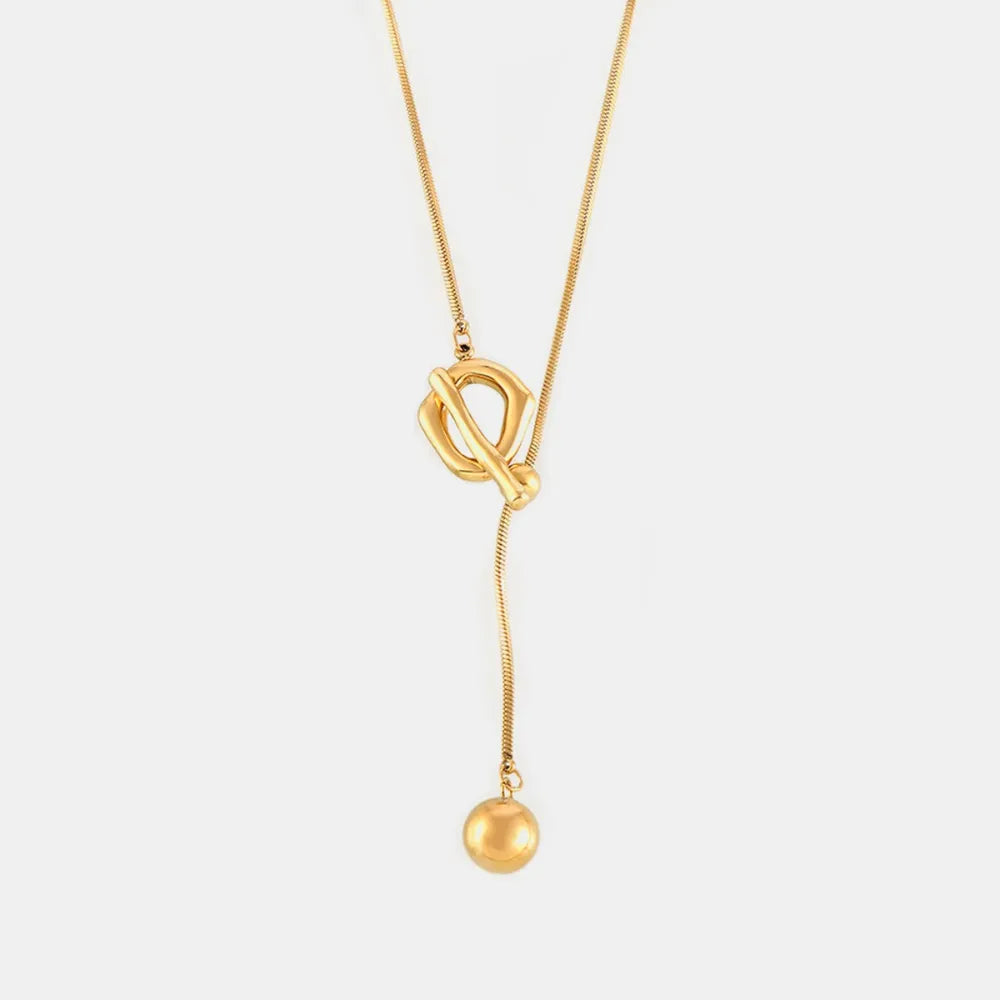 Trendsi Stainless Steel Bead Necklace -