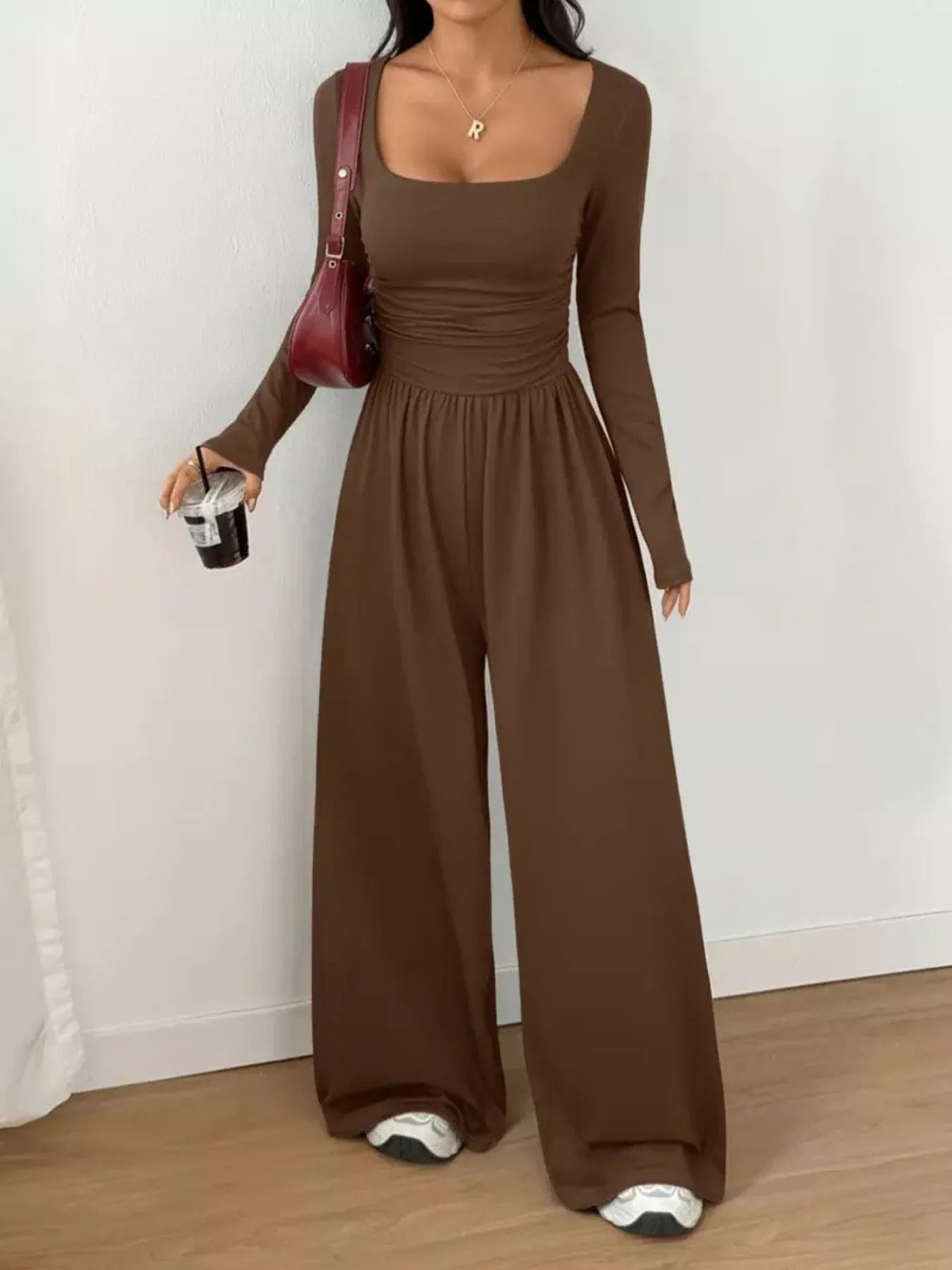 Trendsi Scoop Neck Wide Leg Jumpsuit -