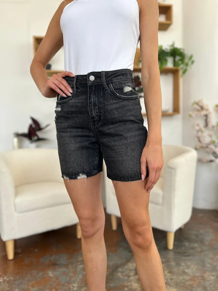 Trendsi Judy Blue Full Size High Waist Rigid Magic Denim Shorts -