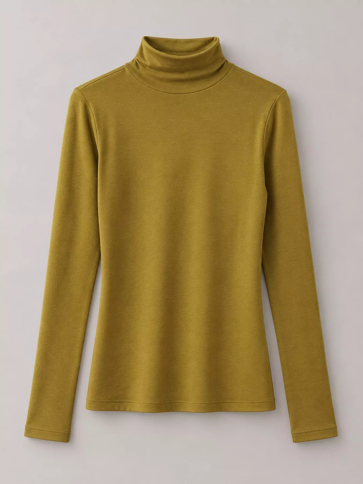 Slim-Fit Mock Neck Long Sleeve T-Shirt — garment front