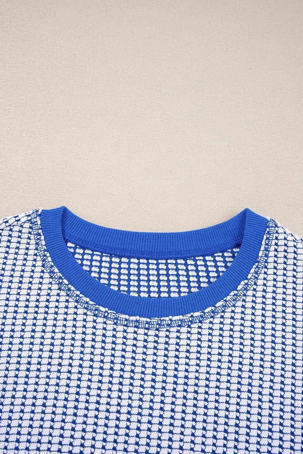 Trendsi Exposed Seam Textured Crew Neck Sweatshirt -