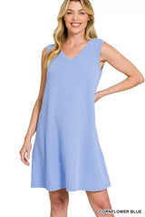 Trendsi Zenana Raised Rib Sleeveless Mini Dress -