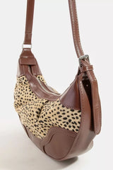 Trendsi Fame Spotted Leopard Print Half Moon Shoulder Bag -