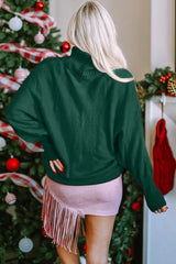 Trendsi Double Take Full Size Merry Christmas Turtleneck Long Sleeve Sweater - Shirts