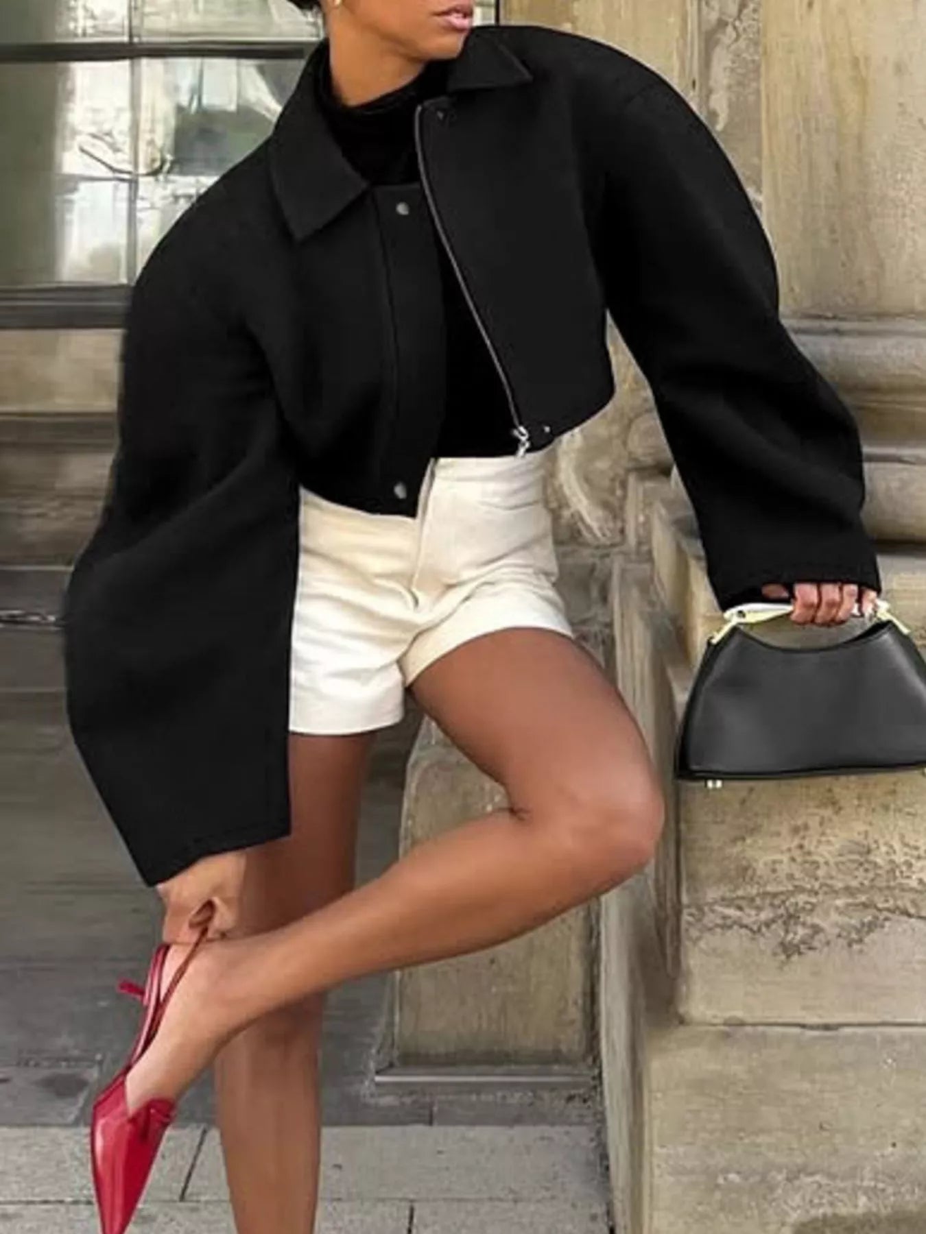 Trendsi Zip Up Cropped Jacket -
